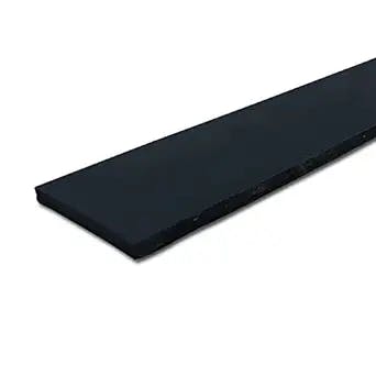 Rubber Strip, Neoprene, Rubber Width 2 in, Rubber Length 1 ft, Rubber Thickness 1/2 in, 40A, Plain Backing