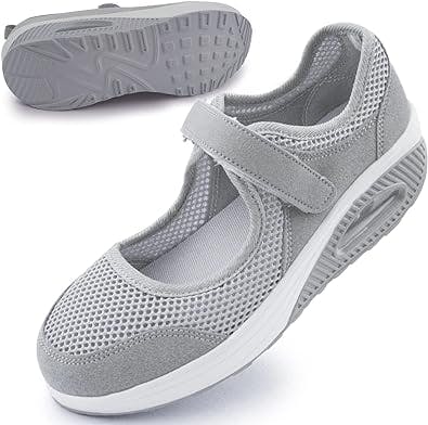 Women's Comfortable Working Nurse Shoes Non-Slip Adjustable Breathable Walking Buffer Fitness Casual Nursing Orthotic Lightweight Shoes Arthritis, Diabetes Heel Pain