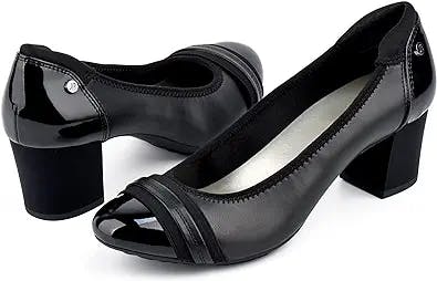 JENN ARDOR Chunky Heels Pumps Women Fashion Closed Toe Mid High Heels 2 inch Block Heeled Shoes Comfortable Office Work Pumps for Ladies Female Slip ons
