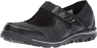 Propet Women's Onalee Mary Jane Flat, Grey/Black, 7.5 XX-Wide